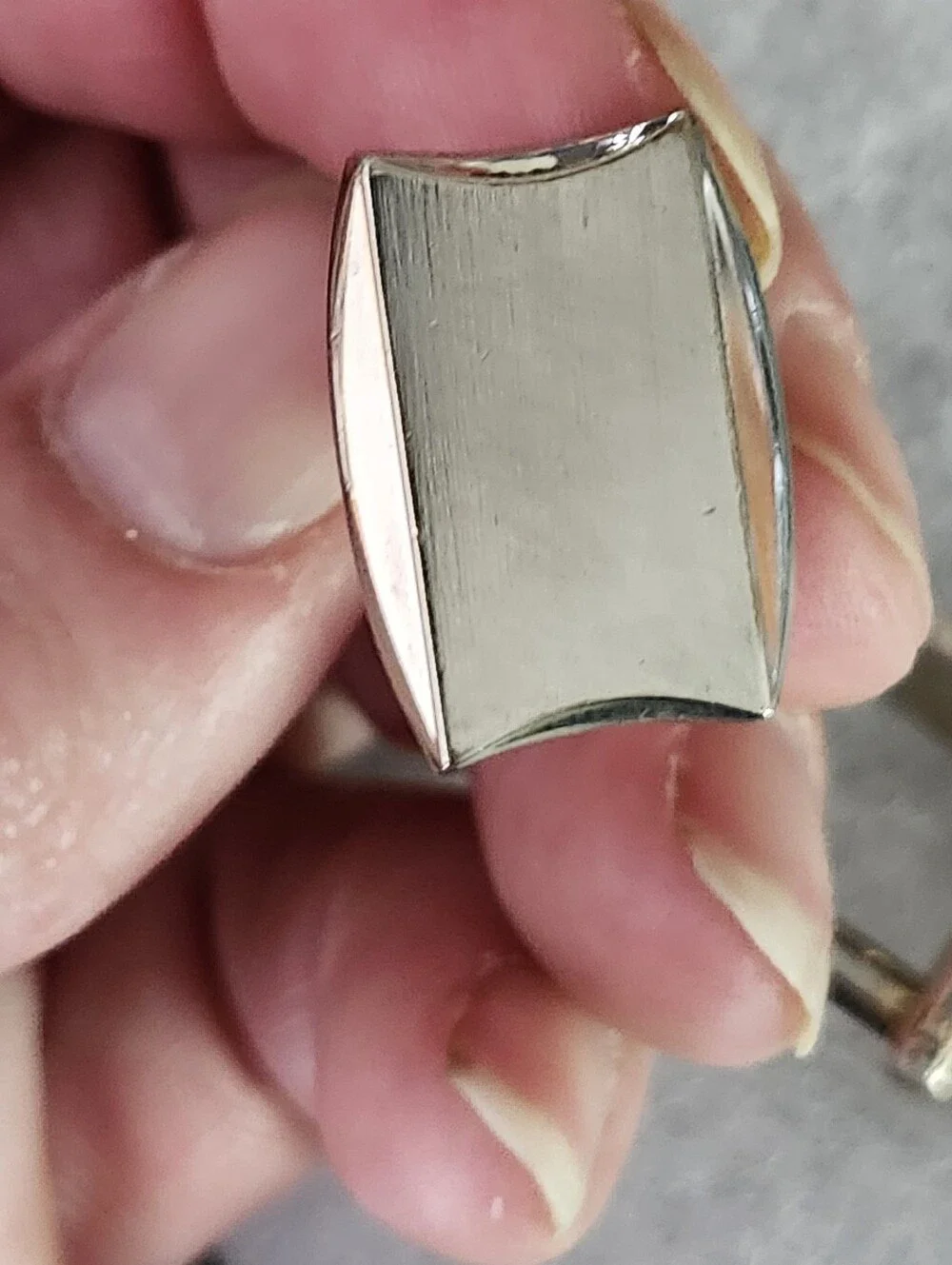 Vtg Hickok USA Men's Silver-Tone Minimalist Rectangular Cufflinks